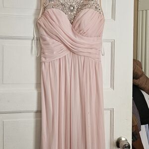 B Darlin Blush Pink Embellished Prom Dress
